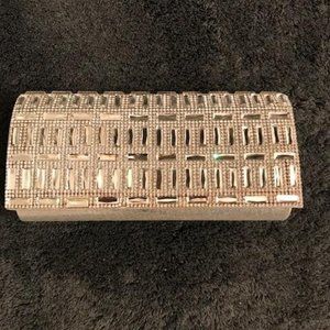 Silver clutch rhinestone purse